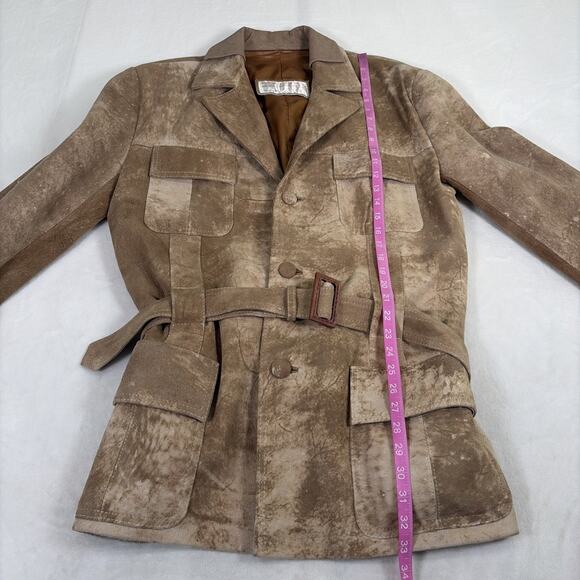 Vintage Montevideo Leather Factory Uruguay Brown Suede Blazer Jacket Mens - Picture 9 of 15